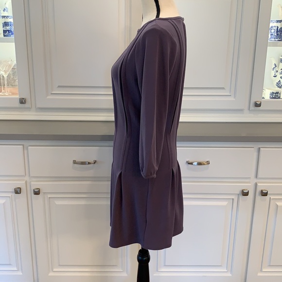 Fossil ~ Pleated Drop Waist Dress in Eggplant - Picture 8 of 16